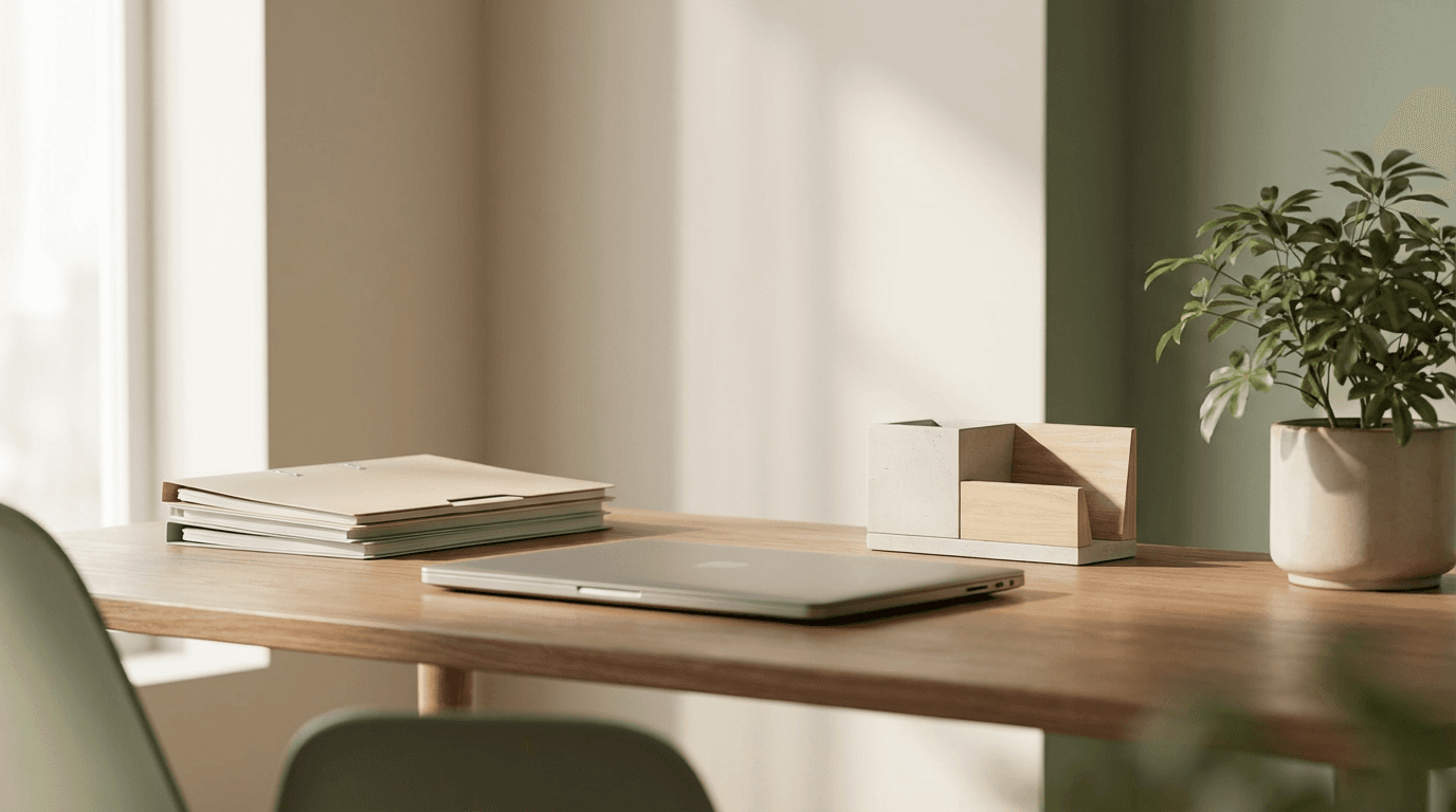 laptop with scheduling interface for virtual yoga classes on a desk